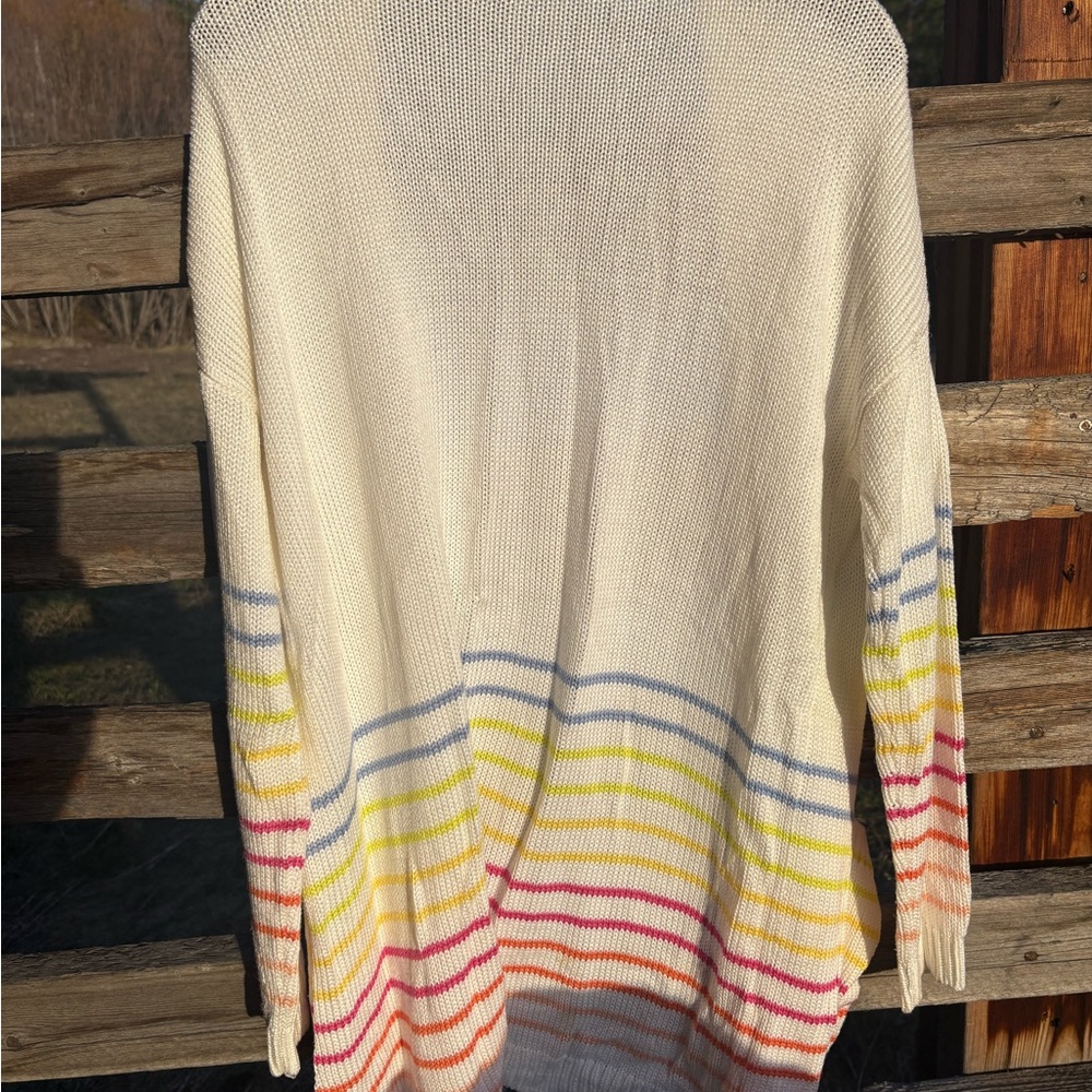 Striped Open-Front Cardigan Sweater - Picture 3 of 4